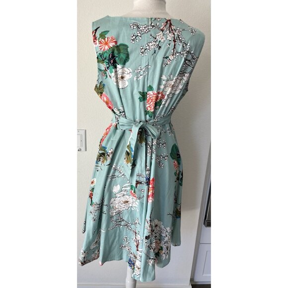 Aranee Retro Pin Up sleeveless dress floral Spring Summer Size XL A-Line NEW - Picture 8 of 10